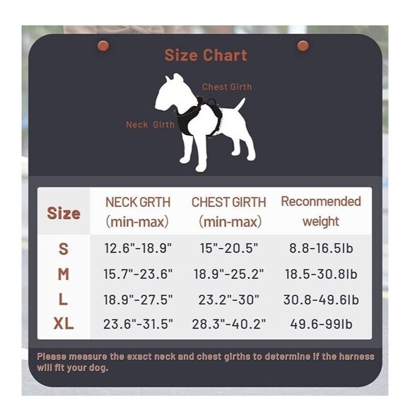 Roses And Poetry Dog Harness Outdoor Orange Size XL No Pull - Picture 6 of 7